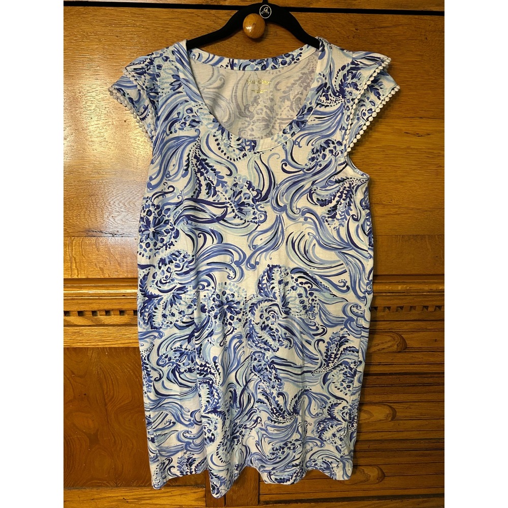 Lilly Pulitzer Preppy Nautical Paisley Floral Bridgitte Shift Dress Whimsical